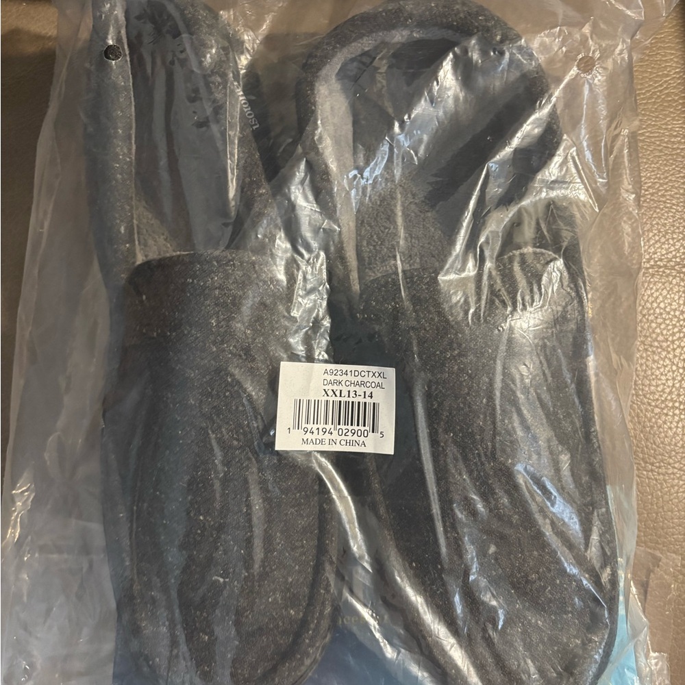 isotoner Charcoal Men's Slip-On Slippers